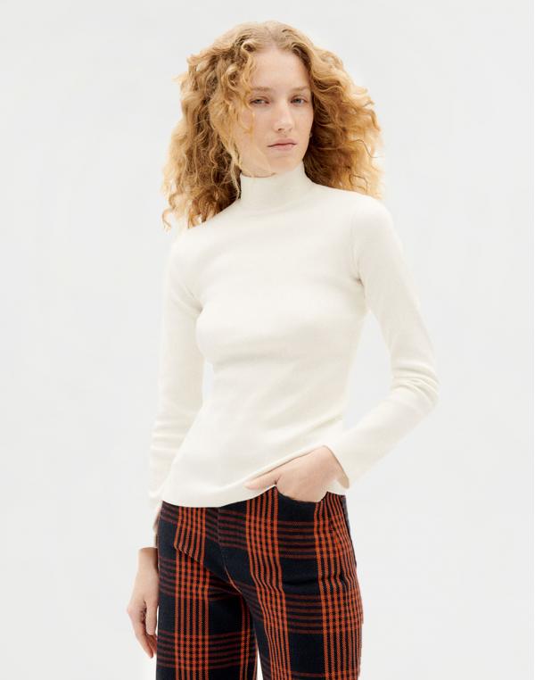 Tričko Thinking MU White Rib Aine L/S Top SNOW WHITE