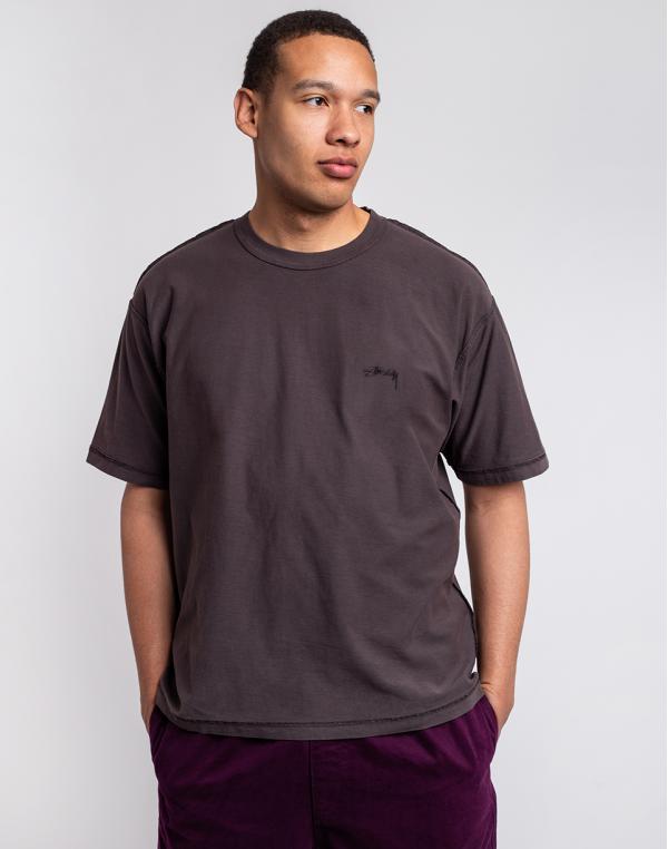 Tričko Stüssy Pig. Dyed Inside Out Crew FADED BLACK