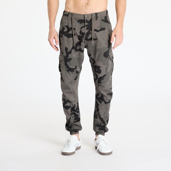 Kalhoty Urban Classics Camo Cargo Jogging Pants Camo Grey XS