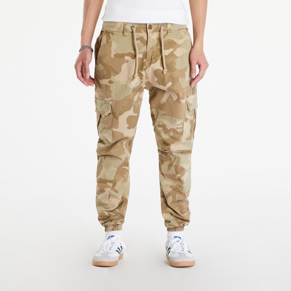Kalhoty Urban Classics Camo Cargo Jogging Pants Sand Camo S