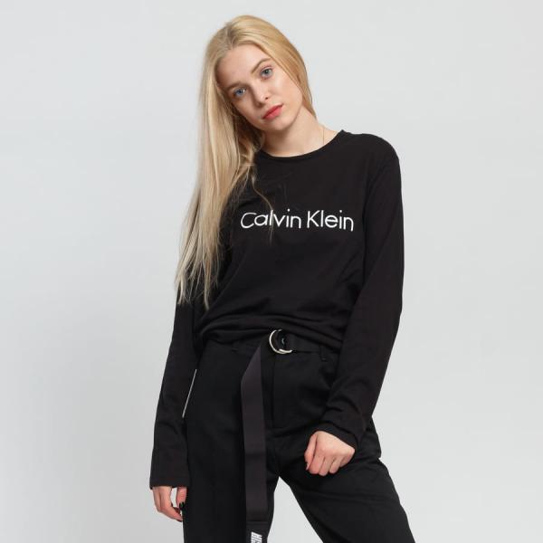 Dámské tričko s dlouhým rukávem Calvin Klein LS Crew Neck C/O Black
