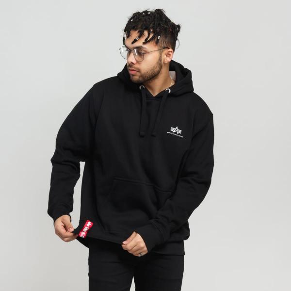 Alpha Industries Basic Hoody Small Logo Black