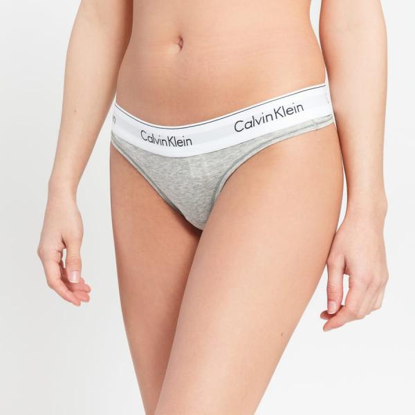 Kalhotky Calvin Klein Thong C/O melange šedé