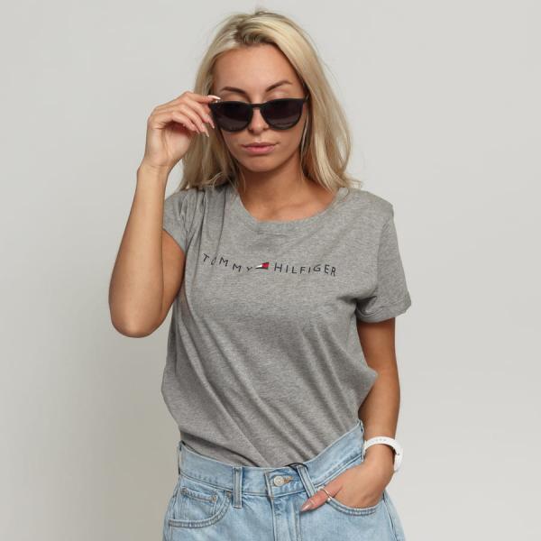 Dámské tričko Tommy Hilfiger RN Tee SS Logo melange šedé