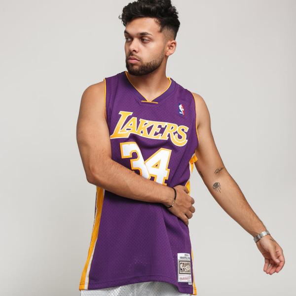 Dres Mitchell & Ness NBA Swingman Jersey LA Lakers Shaquille O'Neal #34 fialový