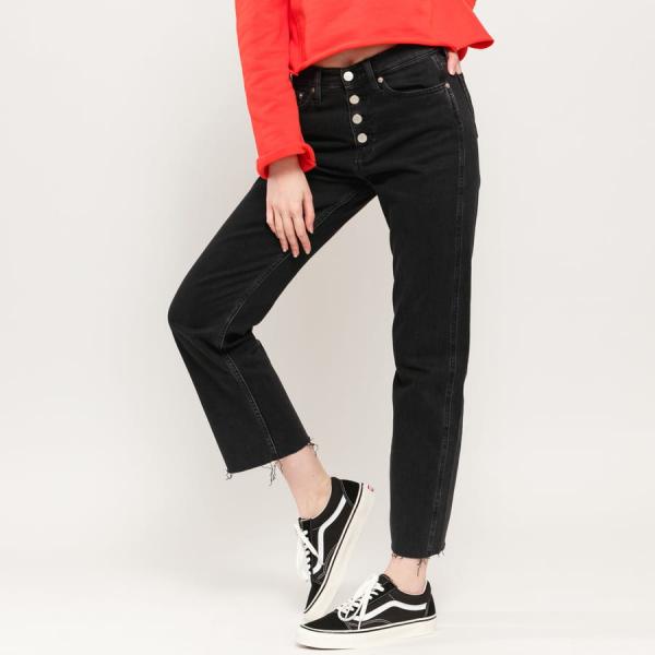 Džíny CALVIN KLEIN JEANS W CKJ 030 High Rise Straight Ankle Black W28
