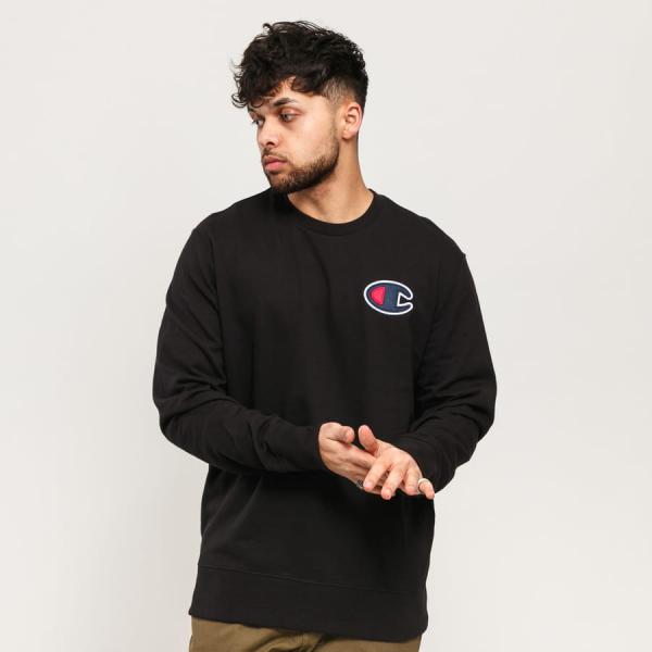 Mikina Champion Satin C Logo Cotton Terry Sweatshirt černá