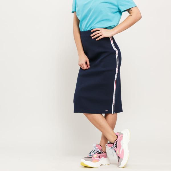 Sukně TOMMY JEANS W Tape Detail Rib Skirt navy