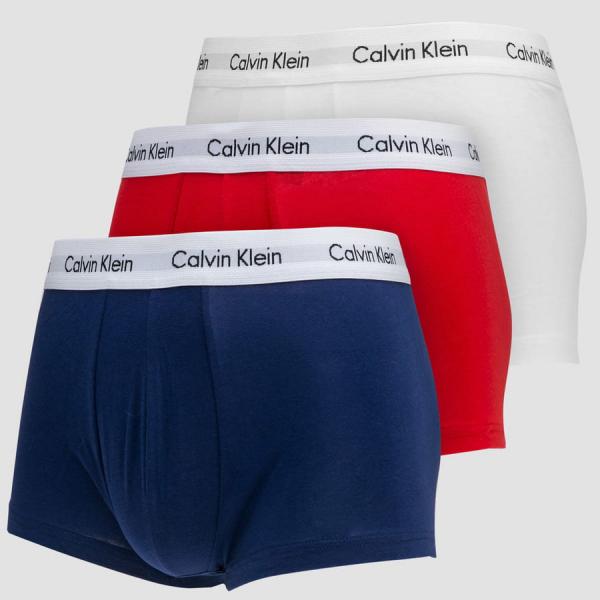 Calvin Klein 3 Pack Low Rise Trunks C/O bílé / červené / navy