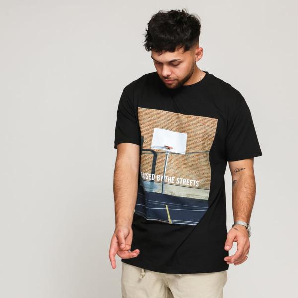 Tričko Urban Classics Raised By The Streets Tee Black M