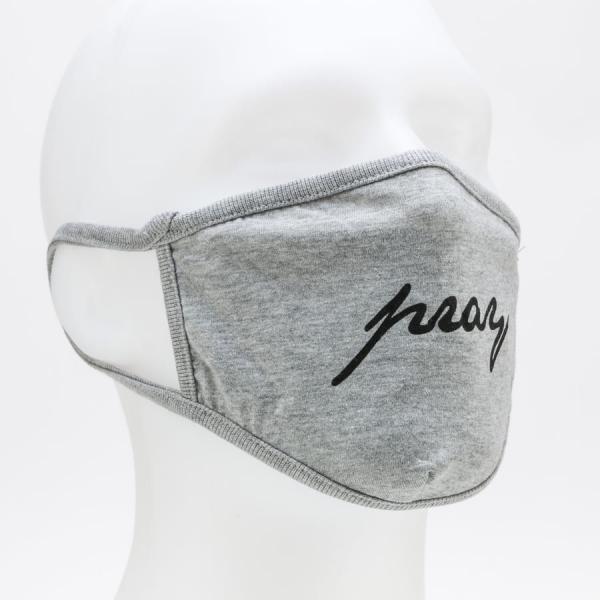 Urban Classics Pray Wording Face Mask melange šedá