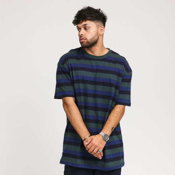 Tričko Urban Classics College Stripe Tee Blue M