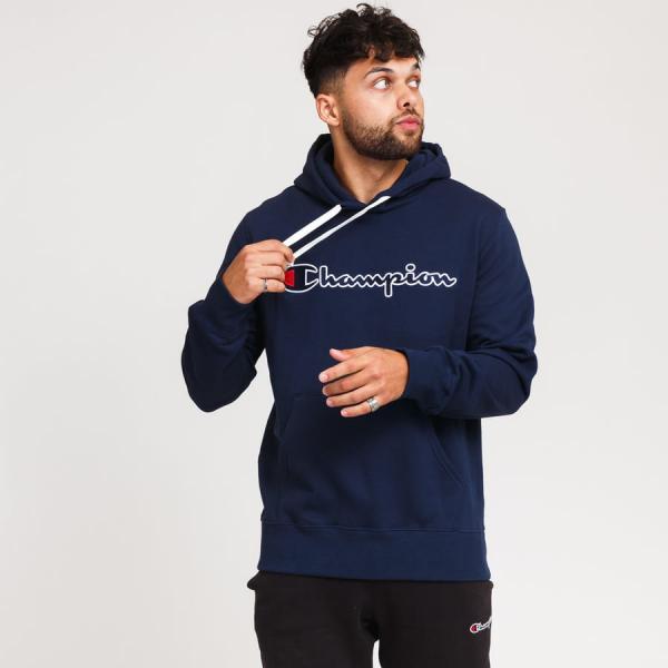 Mikina Champion Script Logo Hooded Sweatshirt navy
