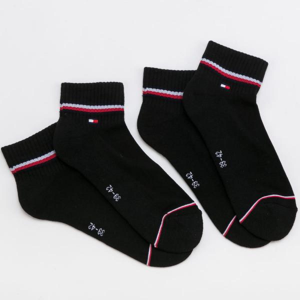 Ponožky Tommy Hilfiger M 2Pack Iconic Quarter Sock černé