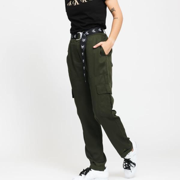 Kalhoty CALVIN KLEIN JEANS W Belted Utility Taper Olive L