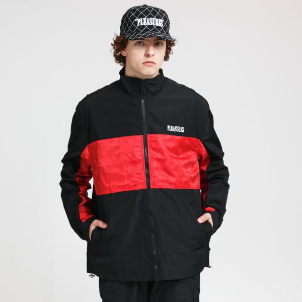 Větrovka PLEASURES Blast Track Jacket černá / červená
