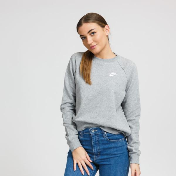 Nike Sportswear W Essential Fleece Crew Dk Grey Heather/ White