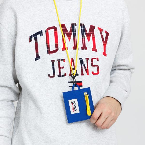 Kapsička na krk TOMMY JEANS College Tech CC Holder modrá / žlutá
