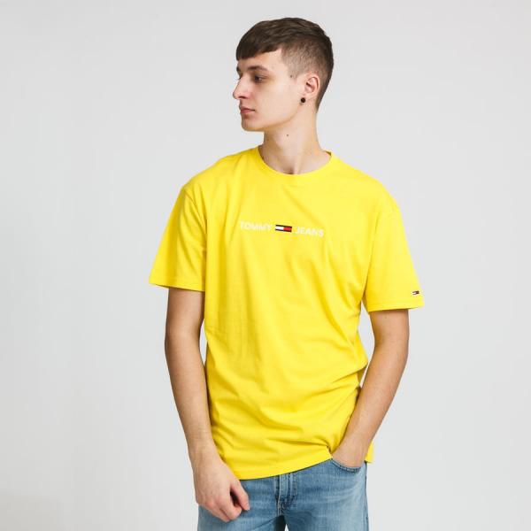 Tričko s krátkým rukávem TOMMY JEANS M Straight Logo Tee žluté