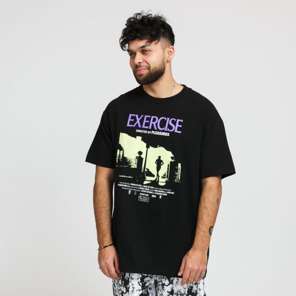Tričko s krátkým rukávem PLEASURES Exercise Tee černé
