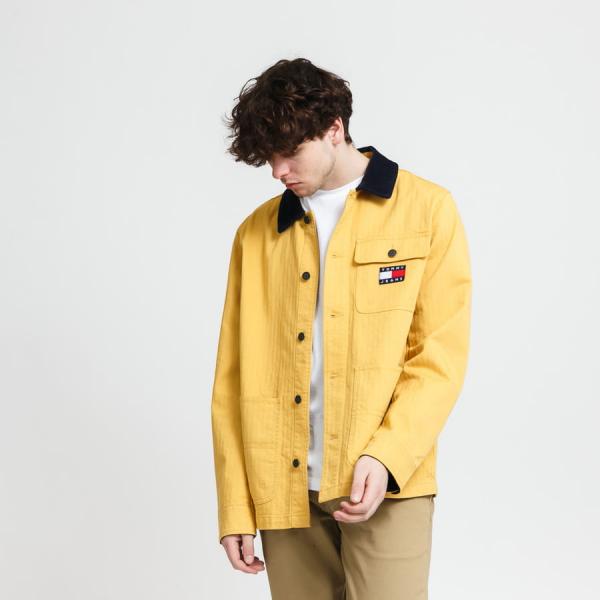 Plátěná bunda TOMMY JEANS M Badge Worker Jacket Yellow