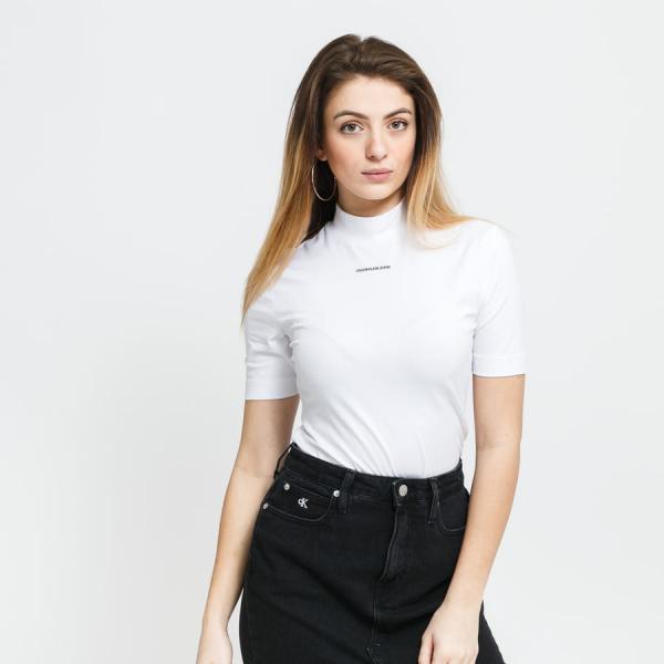 Dámské tričko CALVIN KLEIN JEANS W Micro Branding bílé
