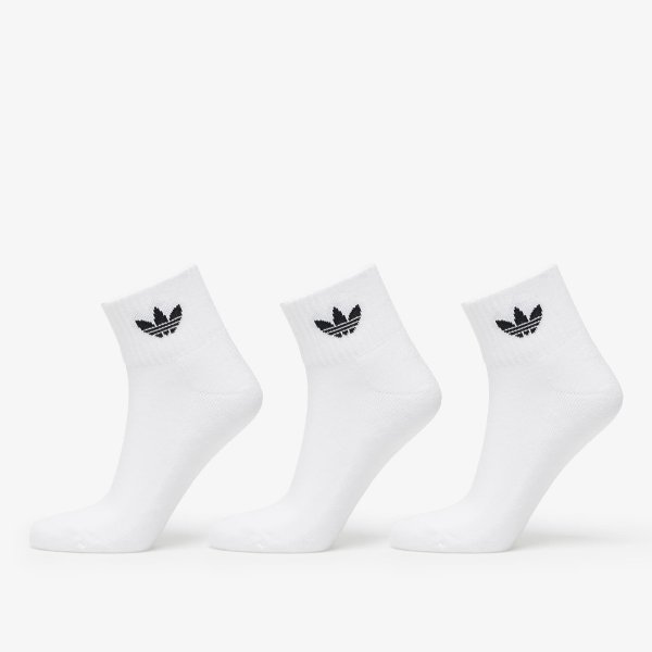 Ponožky adidas Mid Ankle Socks 3-Pack White/ White/ Black M