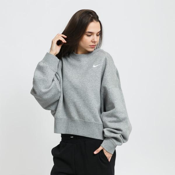 Dámská mikina Nike W NSW Crew Fleece Trend melange šedá