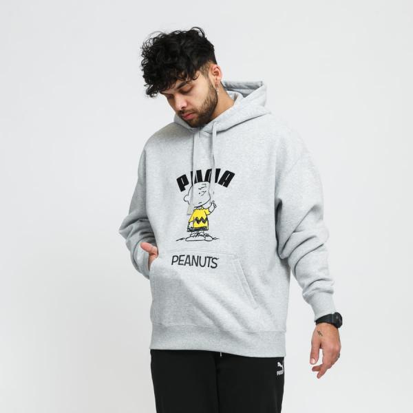 Mikina Puma Puma X Peanuts Hoodie melange šedá