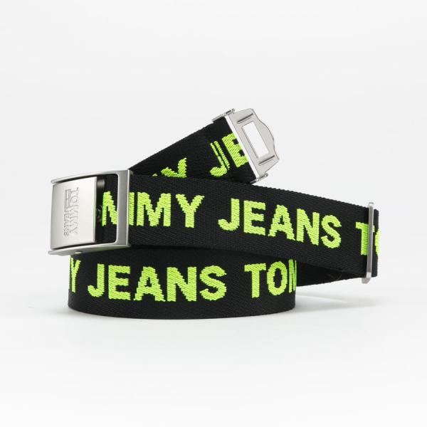 Pásek TOMMY JEANS M Fashion Webbing Belt černý / neon zelený