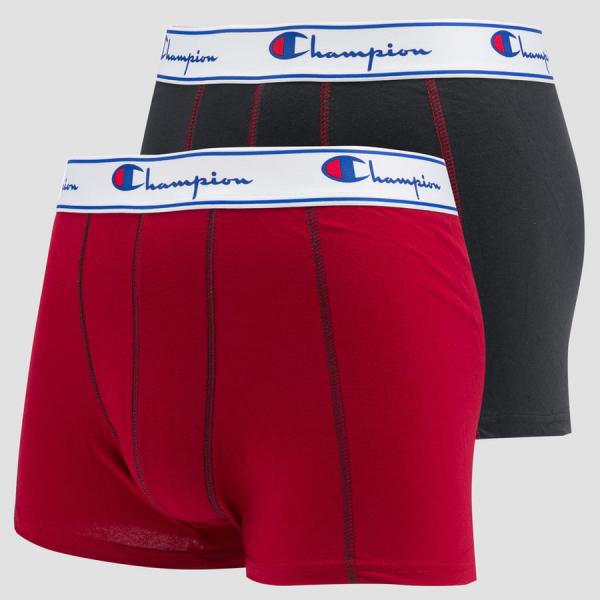 Champion Boxery 2Pack tmavě šedé / červené