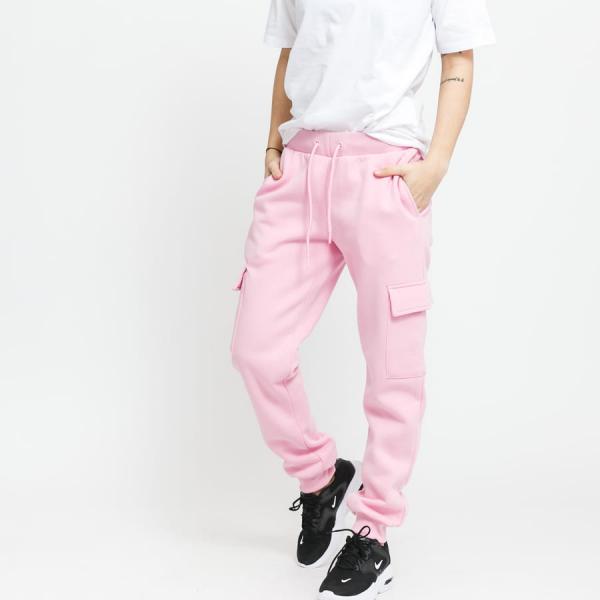 Tepláky Urban Classics Ladies Cargo Sweat Pants růžové