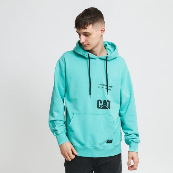 Mikina CATERPILLAR Allover Print Hoodie tyrkysová