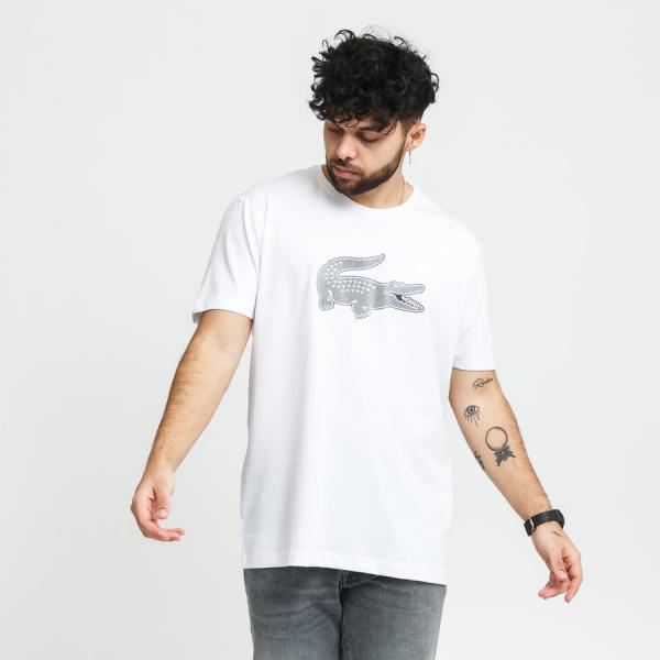 Tričko s krátkým rukávem LACOSTE Print Crocodile Tee White