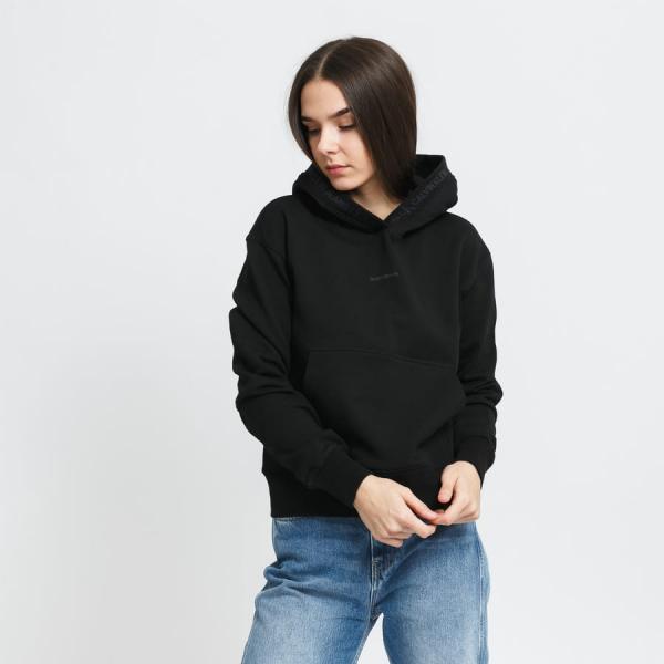Dámská mikina CALVIN KLEIN JEANS W Logo Trim Hoodie černá