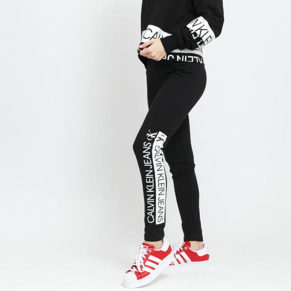 Legíny CALVIN KLEIN JEANS W Mirrored Logo Leggings Black