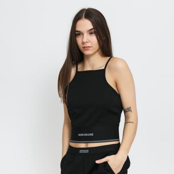 CALVIN KLEIN JEANS W Milano Square Neck Strappy Top Black