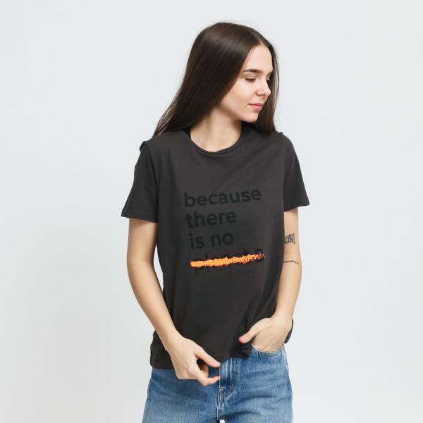 Tričko Ecoalf W Becausalf Underlined T-shirt Dark Grey XS