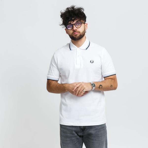 Polo tričko FRED PERRY Twin Tipped Fred Perry Shirt bílé