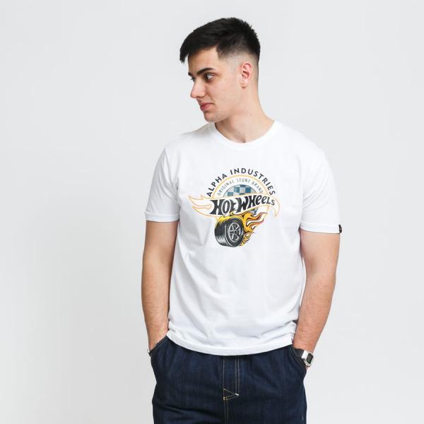 Tričko s krátkým rukávem Alpha Industries Hot Wheels Alpha Tee White