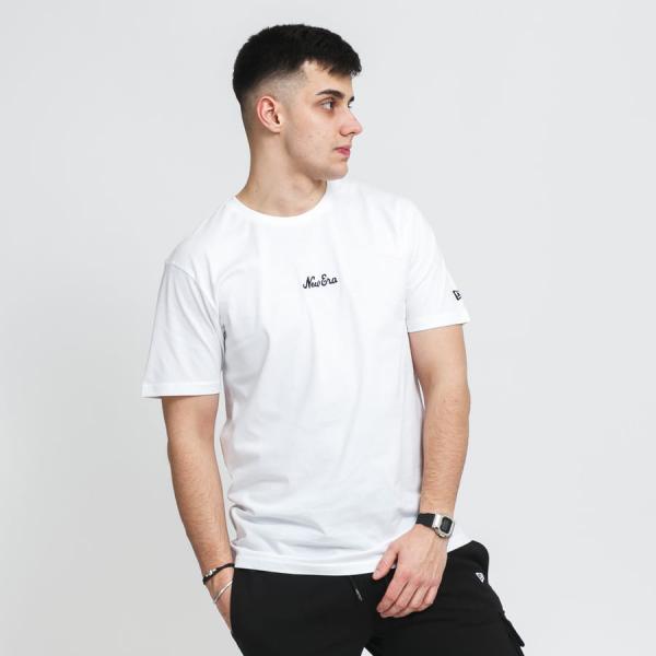 Tričko s krátkým rukávem New Era Essential Script Tee bílé