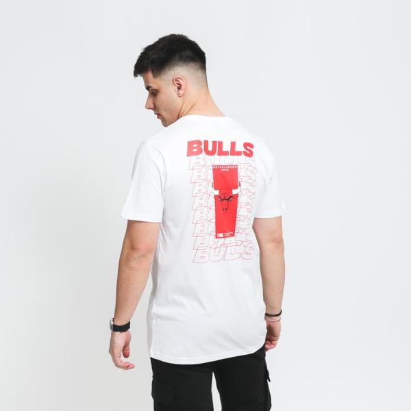 Tričko s krátkým rukávem New Era NBA Repeat Back Logo Tee Chicago Bulls bílé