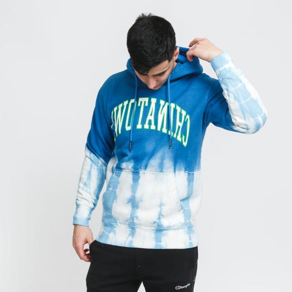Mikina Chinatown Market Reverse Arc Tie-Dye Hoodie modrá / bílá