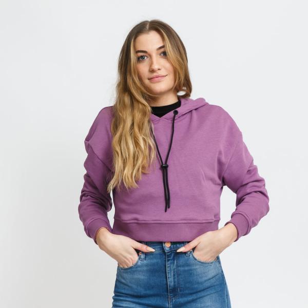 Dámská mikina Urban Classics Ladies Short Terry Hoody fialová
