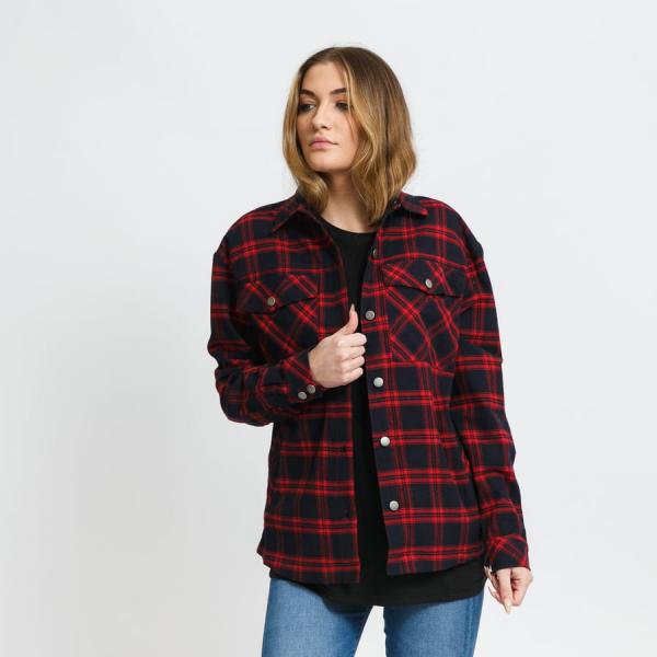 Dámská košile Urban Classics Ladies Oversized Overshirt navy / červená