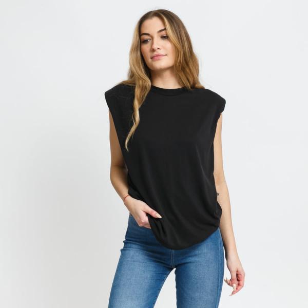 Dámské tričko Urban Classics Ladies Modal Padded Shoulder Tank Black