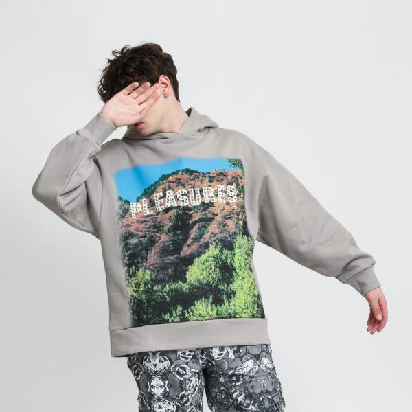 Mikina PLEASURES Pleasureswood Studded Hoody šedá