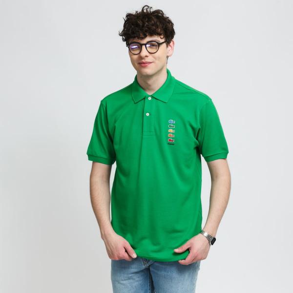 Tričko s krátkým rukávem LACOSTE Men’s Lacoste x Polaroid Coloured Crocodiles Classic Fit Polo Shirt Green