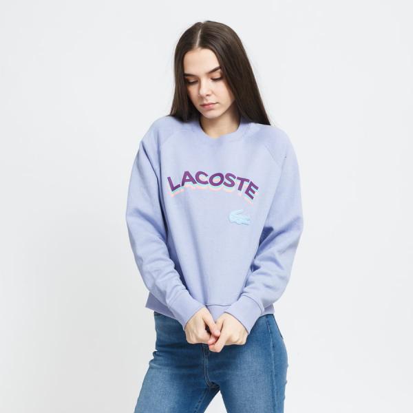 Dámská mikina LACOSTE Women’s Lacoste LIVE Lettered Cropped Sweatshirt Purple