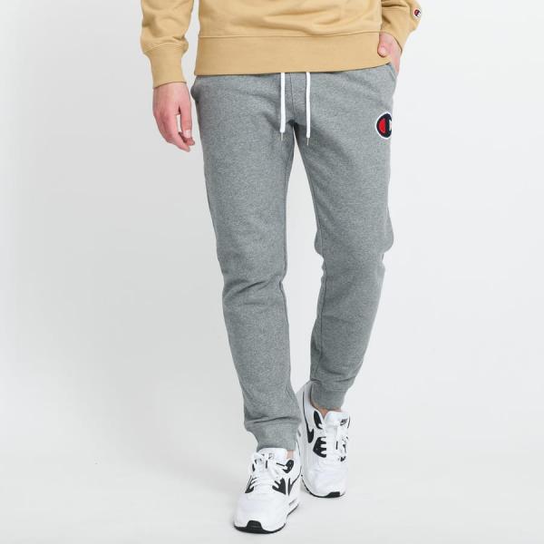 Tepláky Champion Satin C Logo Cotton Terry Joggers melange šedé